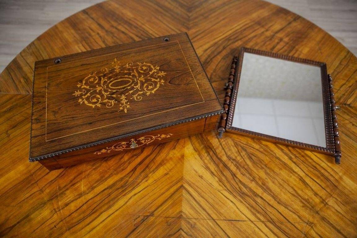 Antique Inlaid Rosewood Dressing Table, 1910s