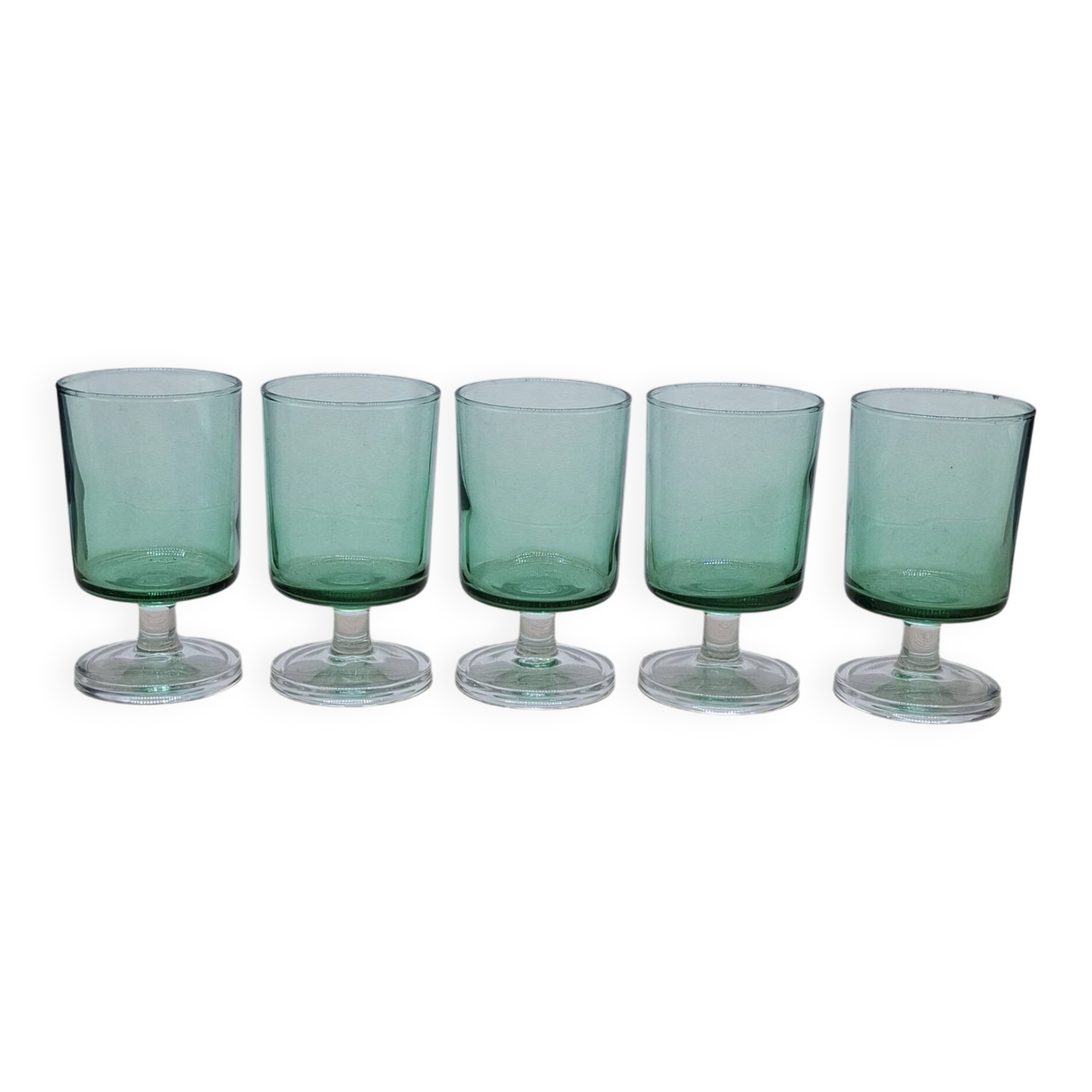 Set of 5 Emerald Green Suede Glasses