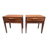 Paire de chevets vintage en teck – Design scandinave – Années 1960/197