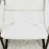 Tubular armchair, fabric suspended seat. Circa 1970