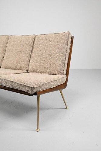 Three-Seater Sofa and Lounge Chair with Hocker by Hans Mitzlaff, Set of 3