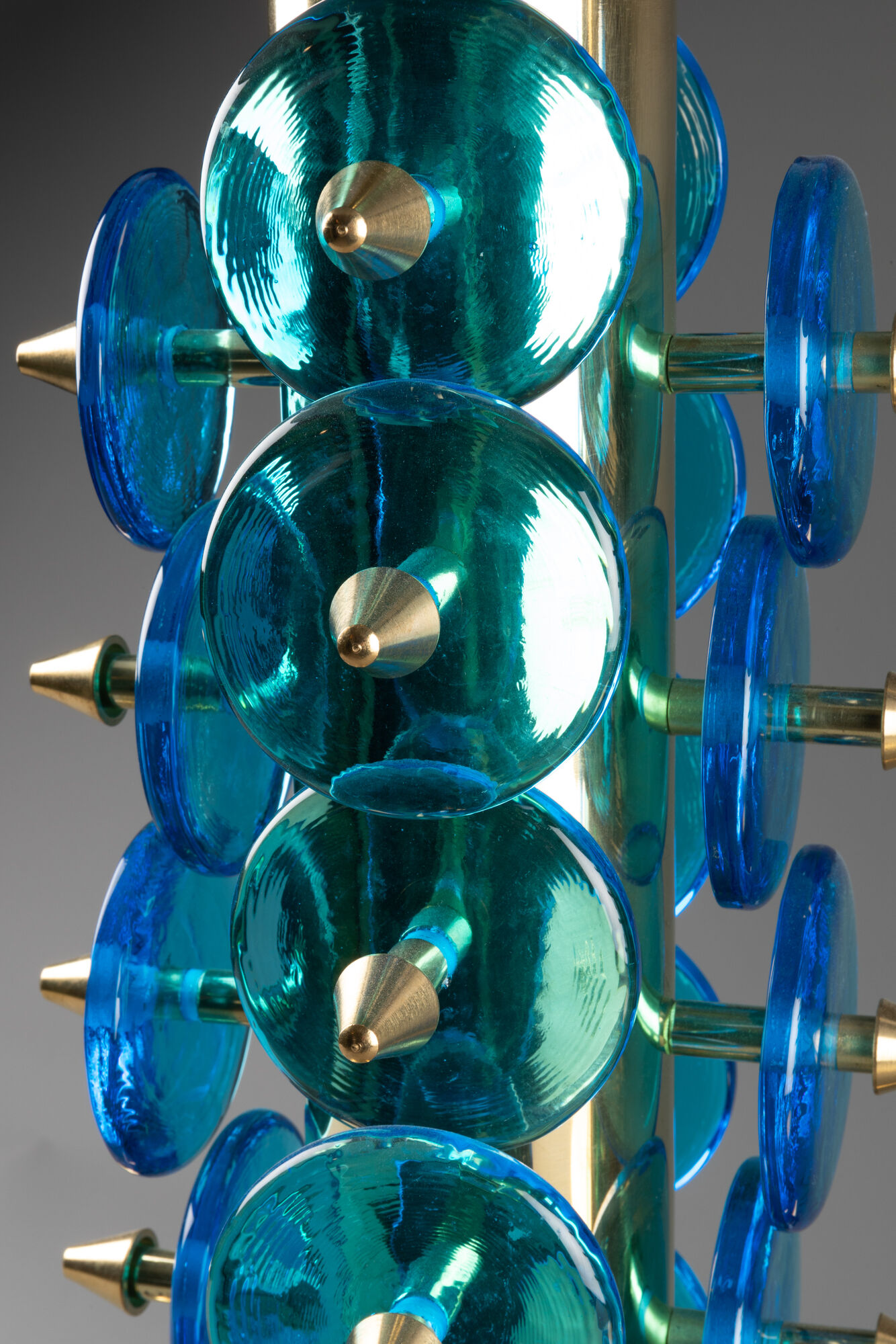 Pair of blue Murano glass lamps, twentieth century