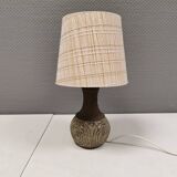 Beautiful ceramic table lamp with original shade, designed by Chris Haslev for Jeti ceramics Denmark