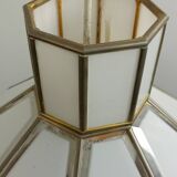 White glas ceiling lamp attr. by jean claude mahey