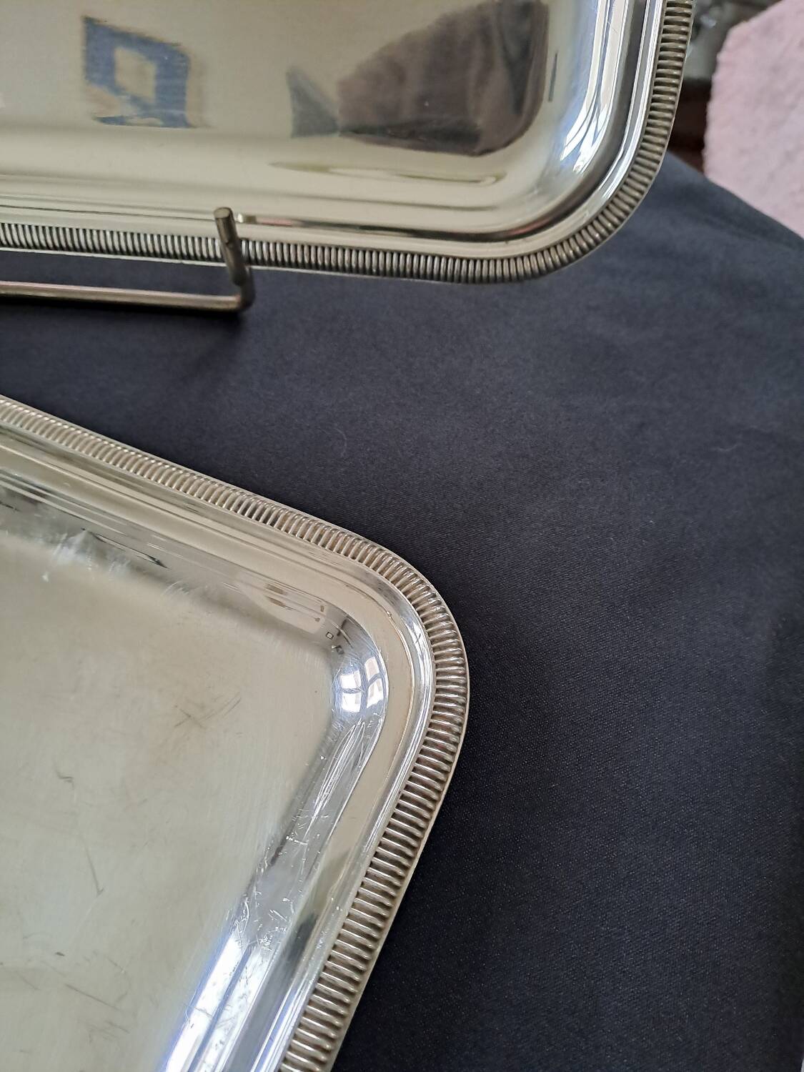 Set of two silver-plated metal trays from Christofle