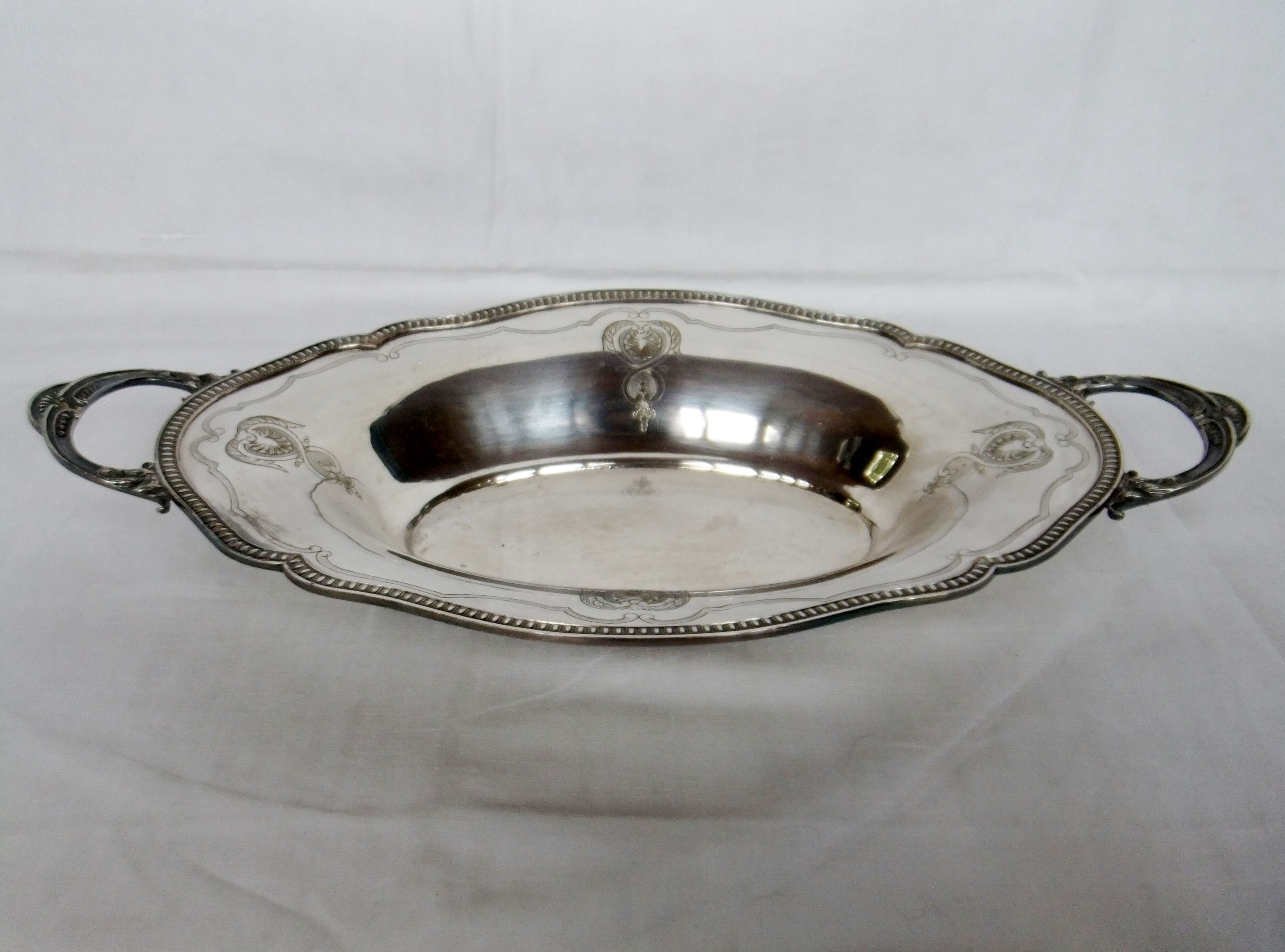 Service silver metal punch bird Phoenix tray handle