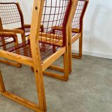 Lot of 4 Knut and Marianne Hagberg designer chairs for Ikea 1982 vintage metal and wood