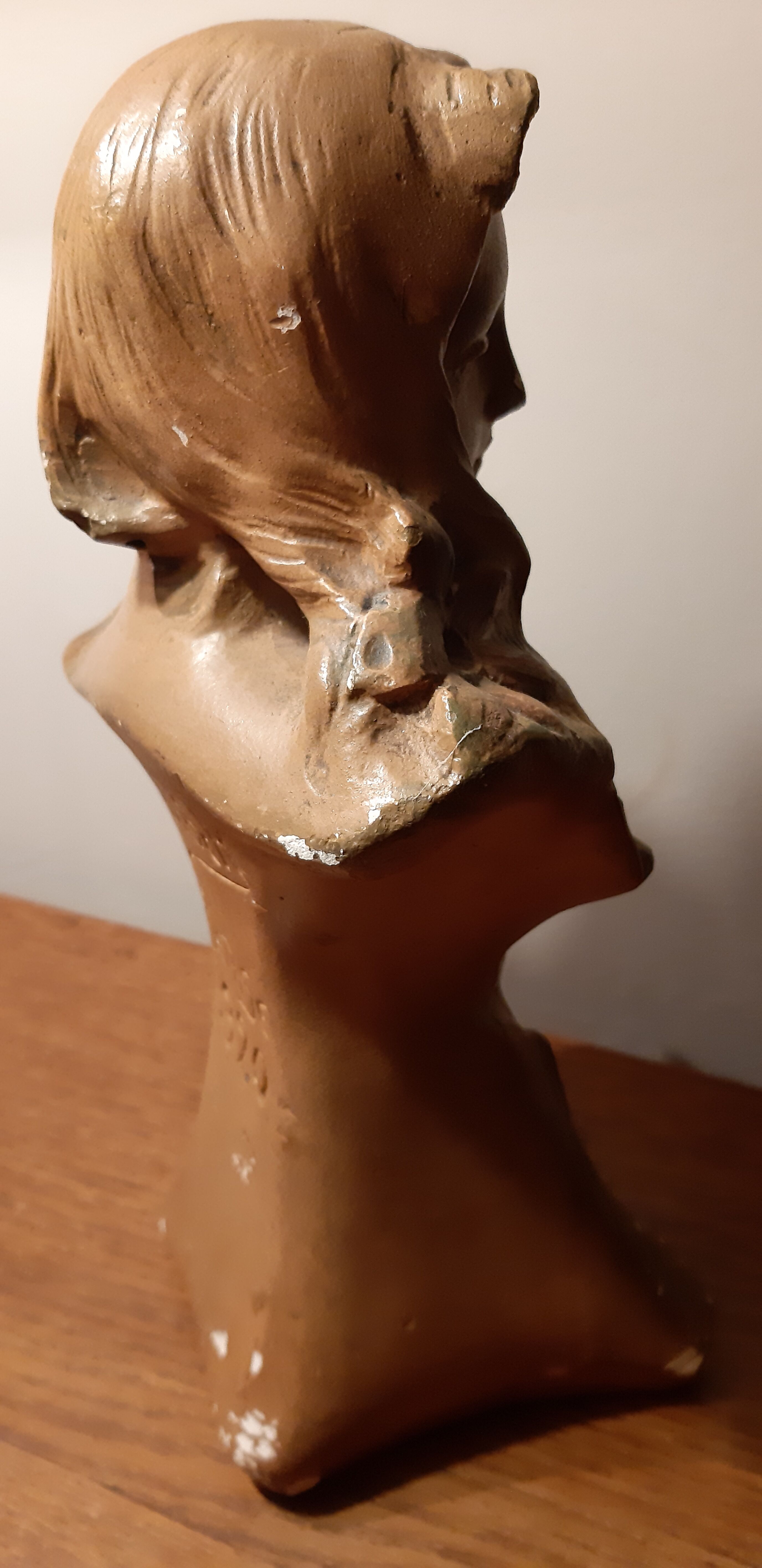 Bust in old plaster 1900 Art Nouveau signed Hochoch