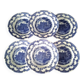 6 Staffordshire English porcelain dessert plates