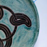 assiette plate terre cuite émaillée vintage signée