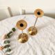 Pair of Scandinavian candlesticks in gilded brass H 23 cm