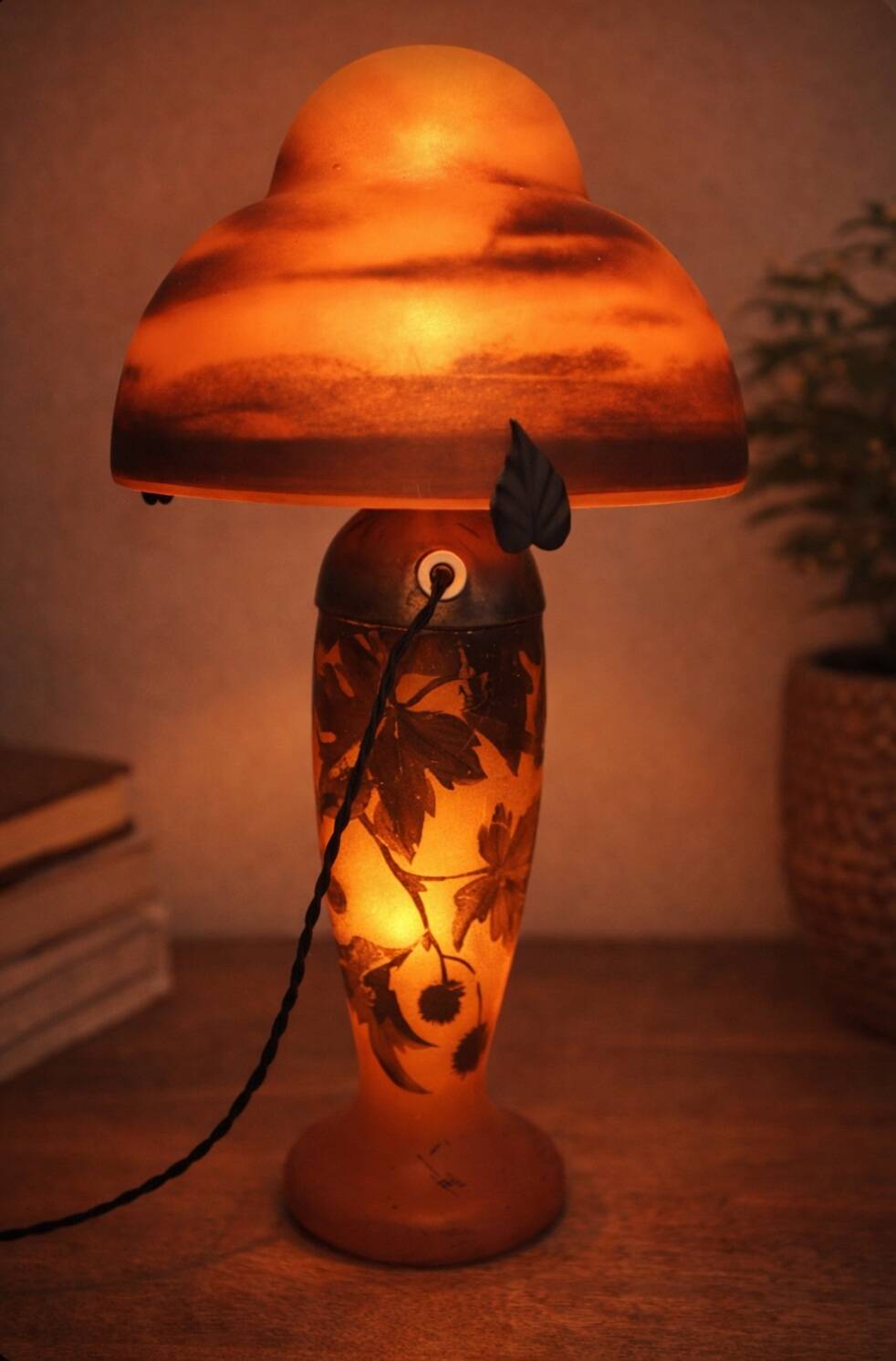 Lampe en verre- art nouveau