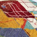 Moroccan Berber carpet Boujaad ecru with colorful patterns 292x197cm