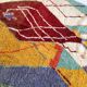 Moroccan Berber carpet Boujaad ecru with colorful patterns 292x197cm