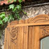 Parisian art deco wardrobe solid raw oak 1930