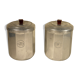 Two Art Deco aluminum pots 17 x 12 cm