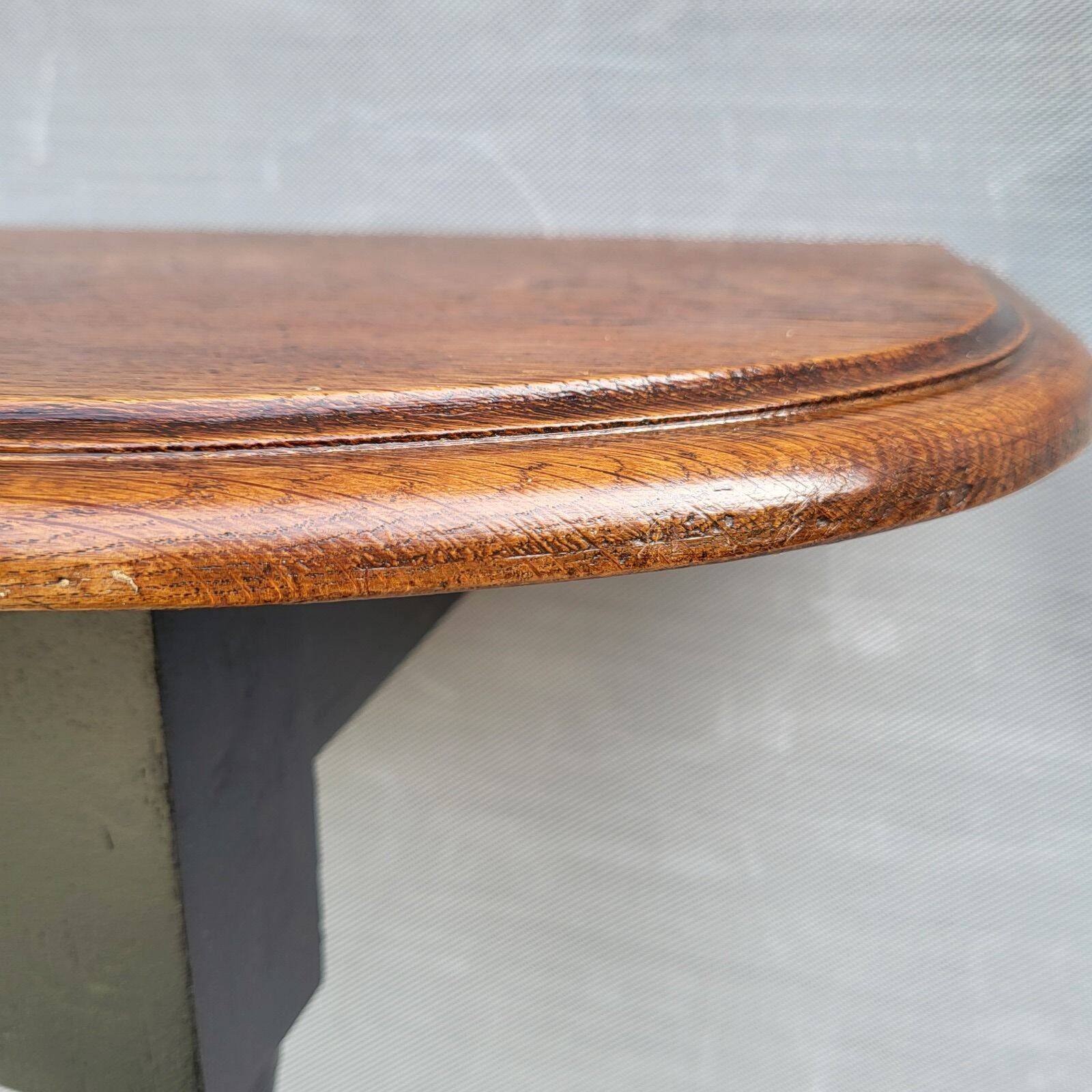 Console bicolore noire et chêne style Louis XVI restaurée