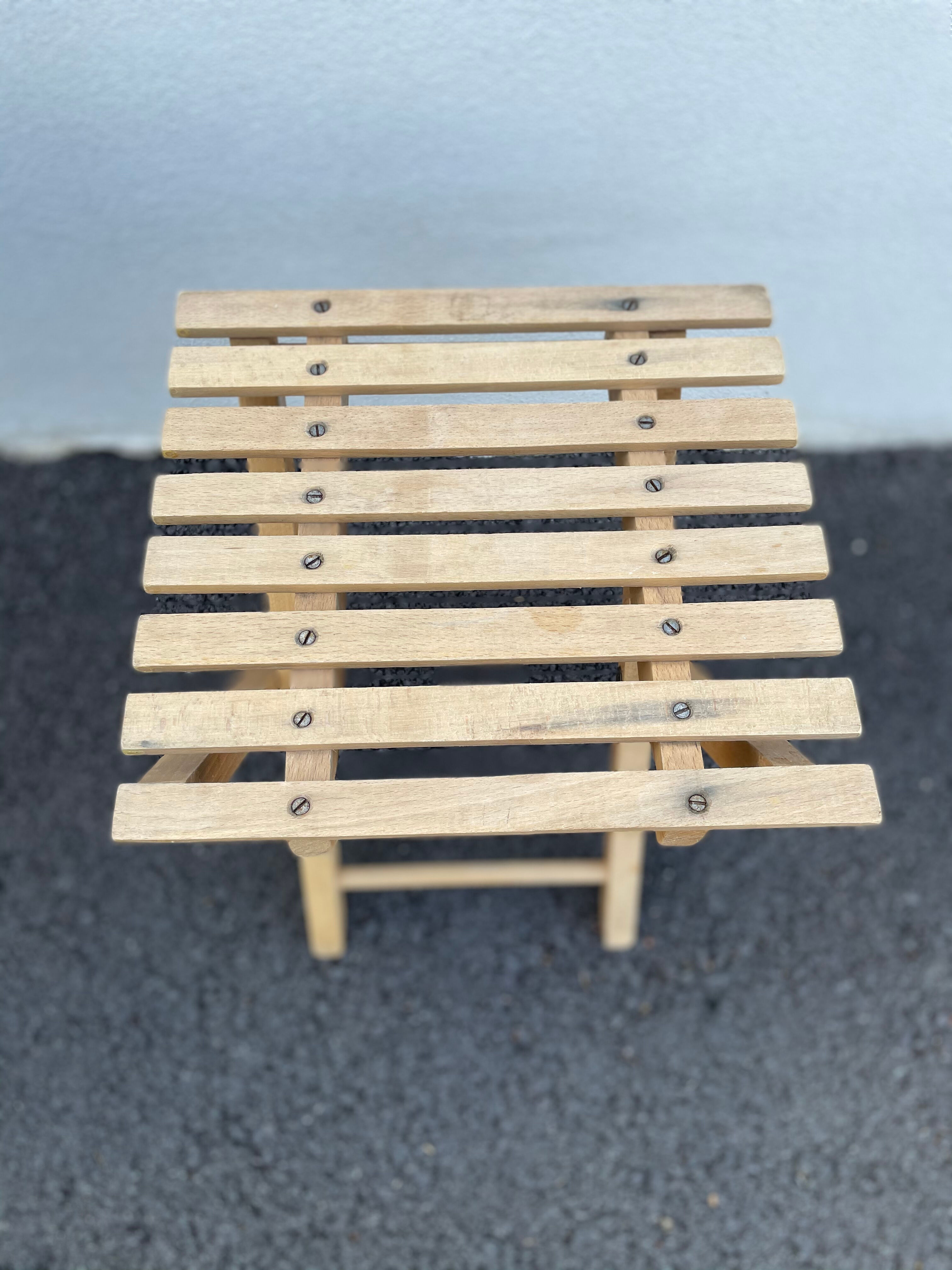 Vintage wooden folding stool