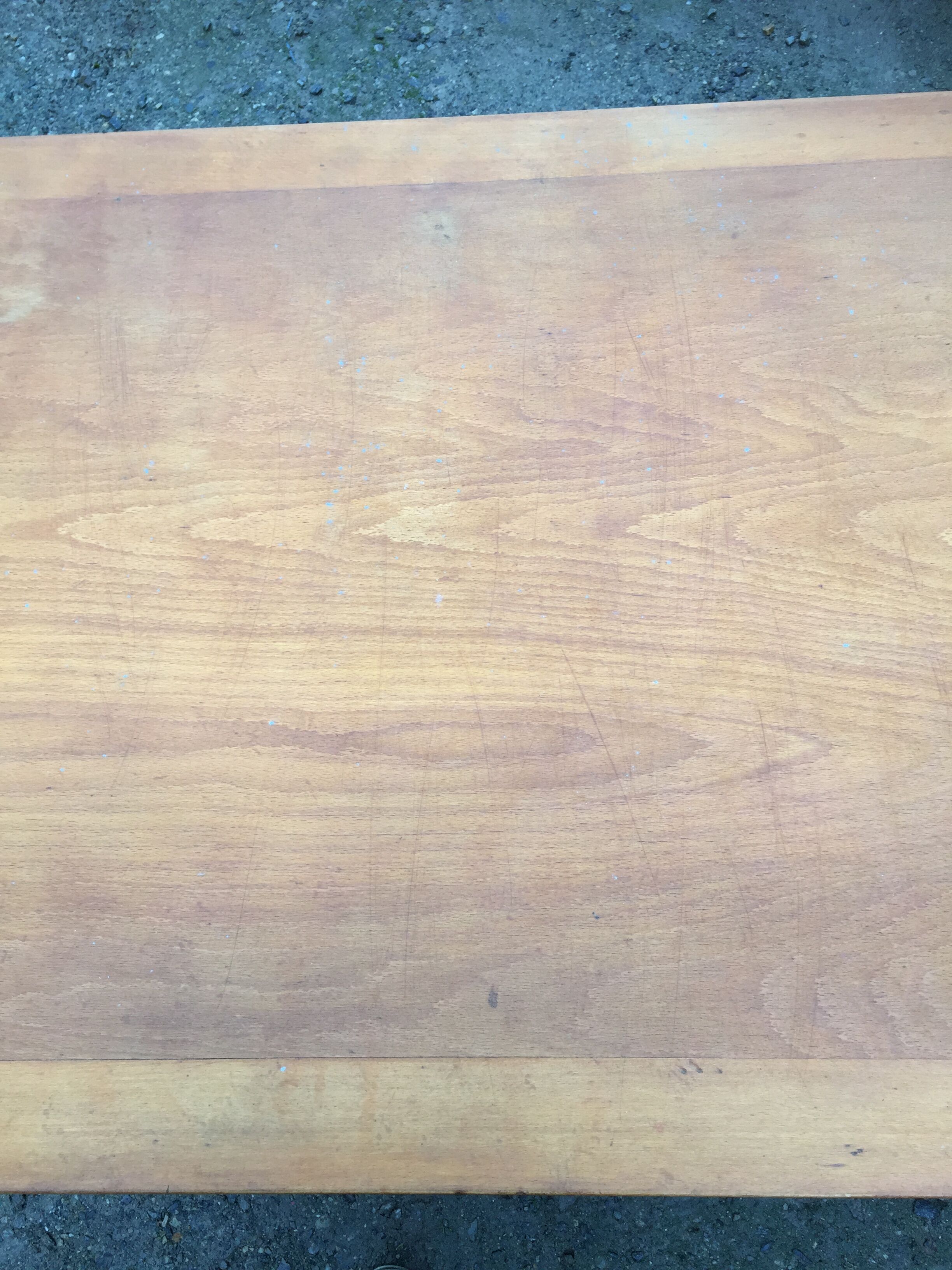 Vintage table René Gabriel in beech period reconstruction