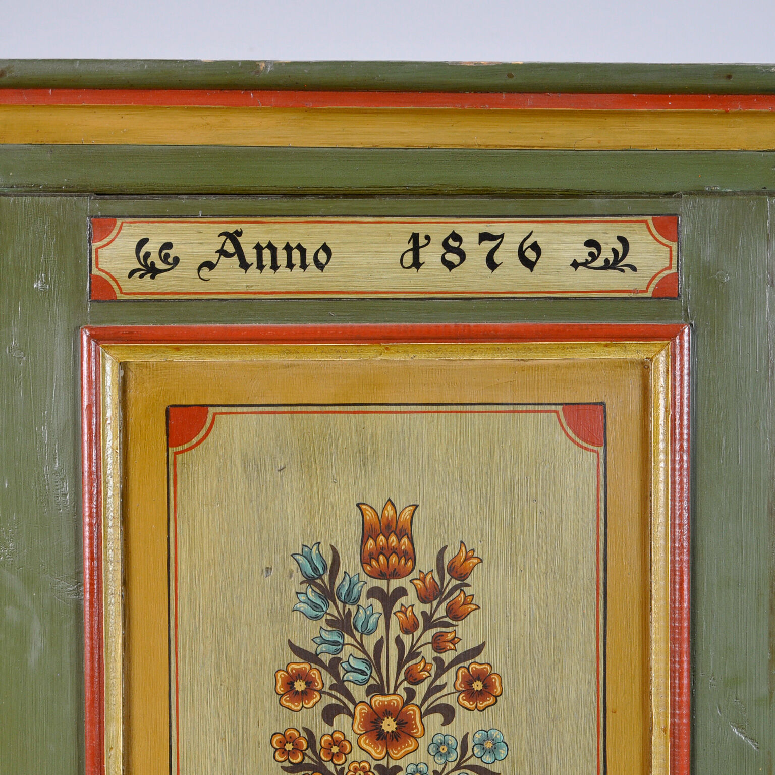 Antique German Hand Painted Cabinet, 1876
