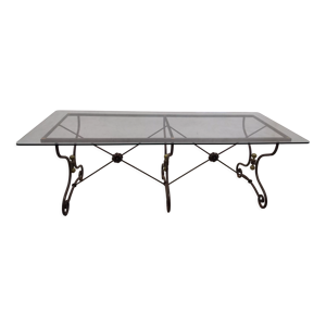 Table en verre et fer