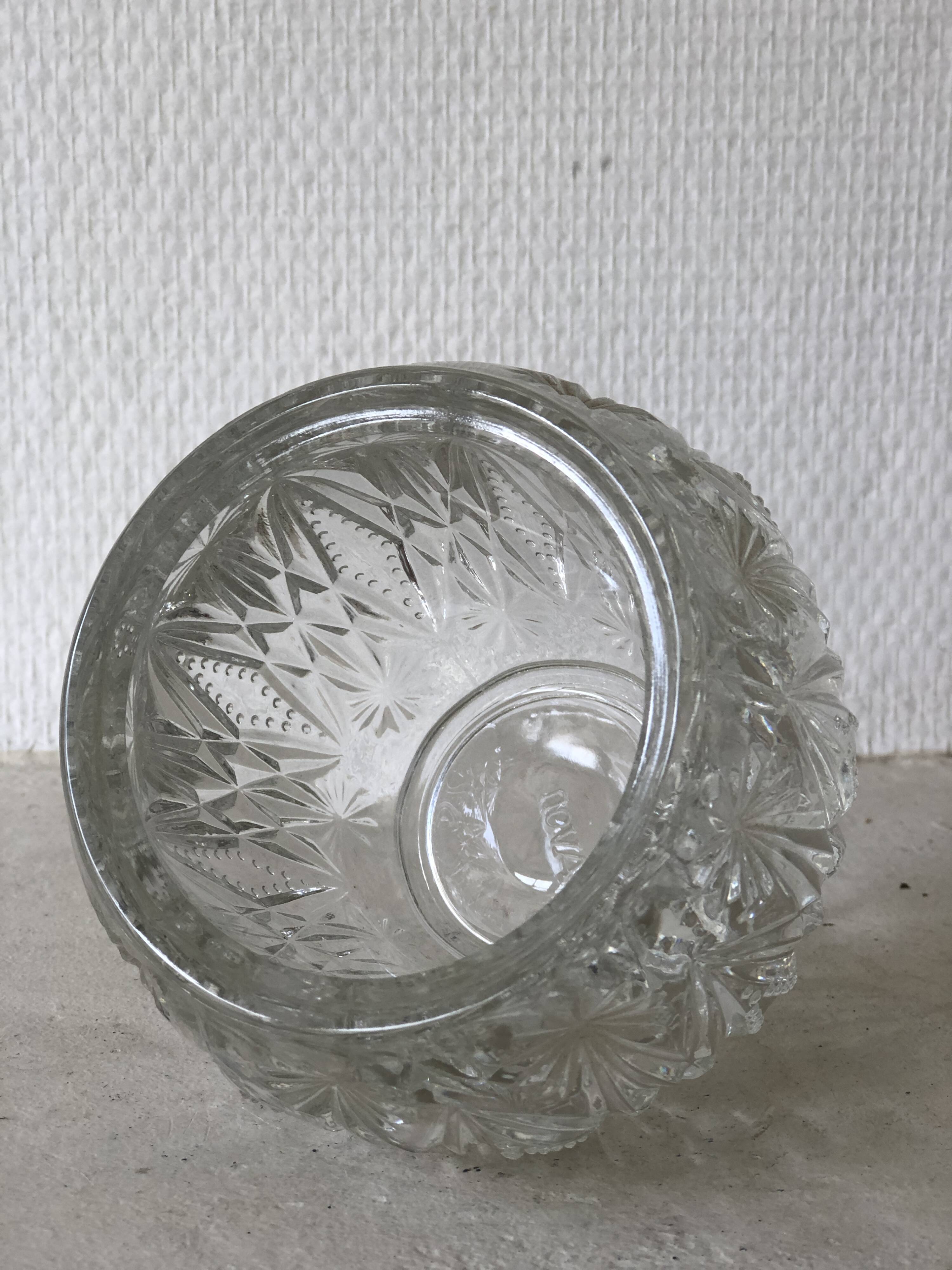 Antique molded glass ball vase