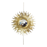 Vintage convex sun mirror in gilded wood, France 1960's