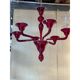 1990s Contemporary Translucent Red Murano Glass Chandelier