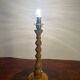 English turned wood twist lamp base from the 60s