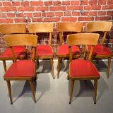 Set of 6 wooden bistro chairs