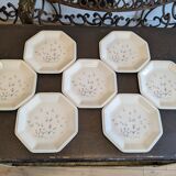 Set of 7 flat plates dessert starter signed from Tiffany Italy
