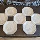 Set of 7 flat plates dessert starter signed from Tiffany Italy