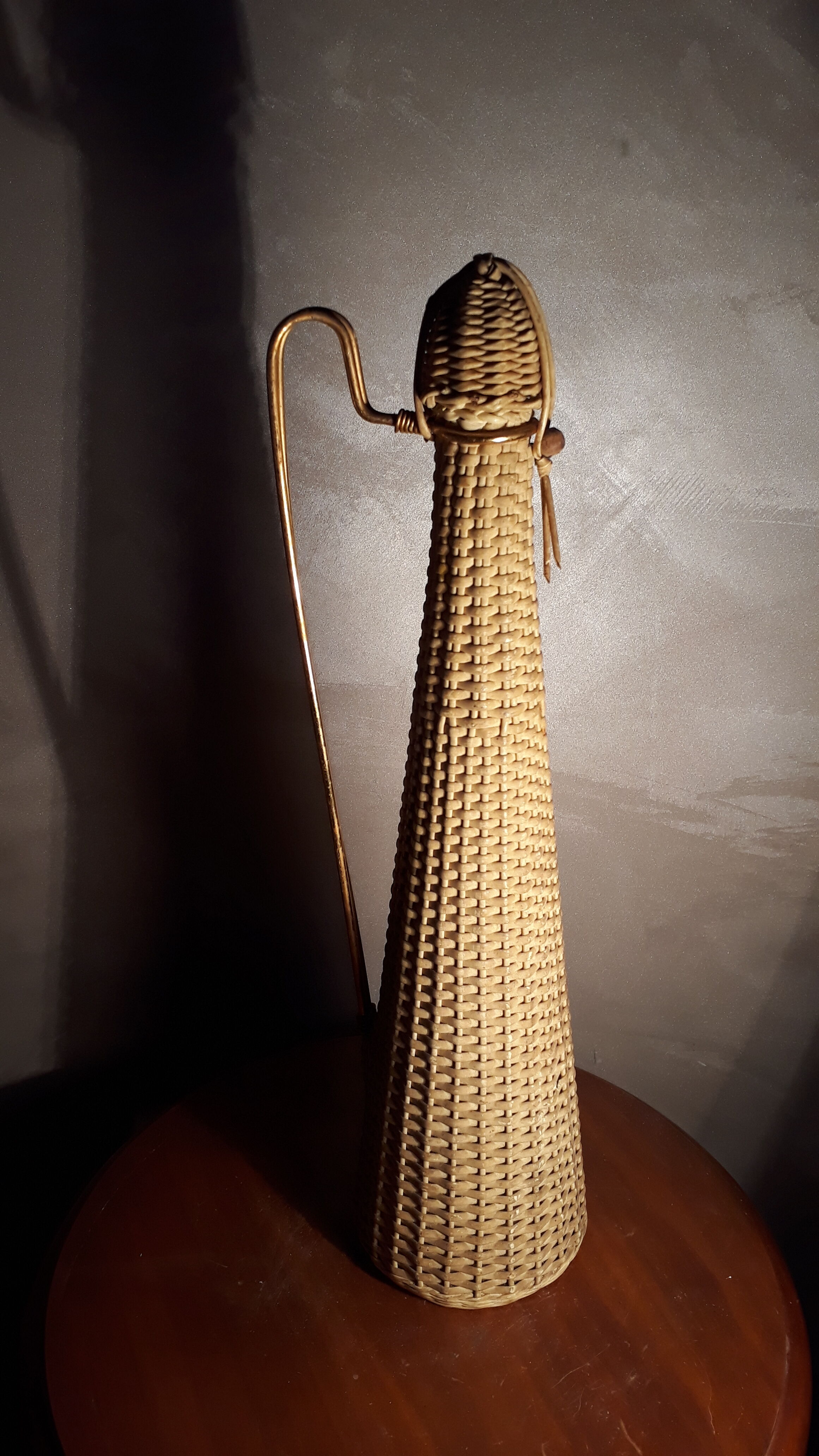 Bottle scoubidou color creme carafe 1970. with 39x9 gilding.