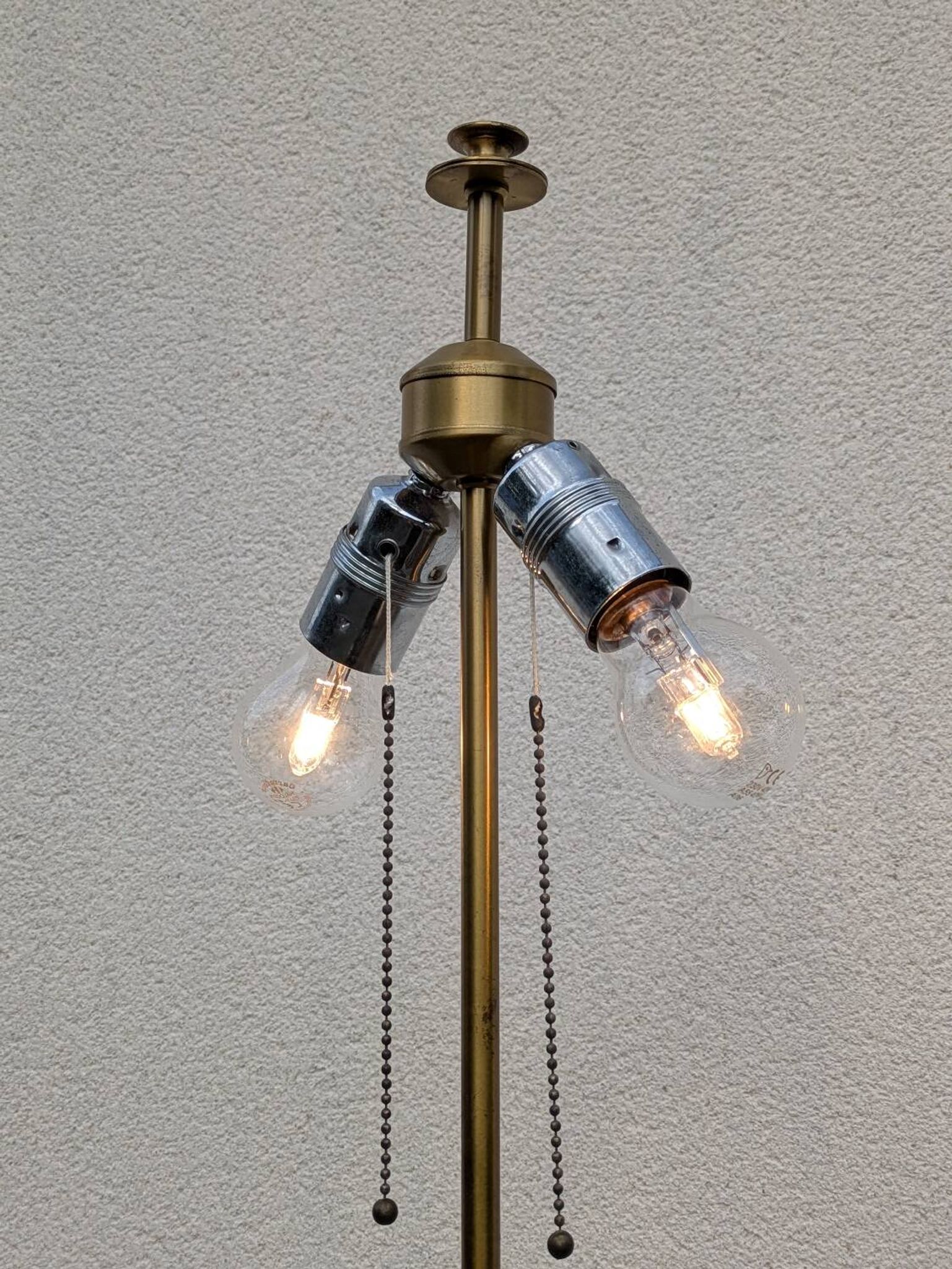 Pied de lampe vintage Jean Roche, 1980, laiton & vert