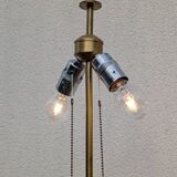 Vintage Jean Roche lamp base, 1980, brass & green