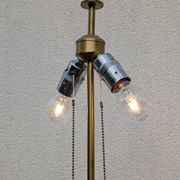 Pied de lampe vintage Jean Roche, 1980, laiton & vert