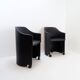 Paire de fauteuils Artona en cuir noir par Afra et Tobia Scarpa pour Maxalto