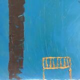 Oil painting Banc et Palmiers