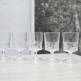 Series of 6 vintage walking glasses