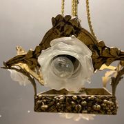 Italian liberty gold gilded chandelier