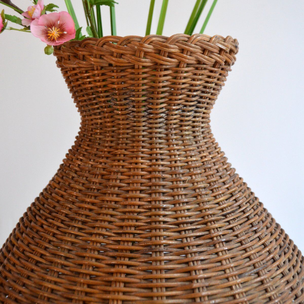 vintage rattan vase