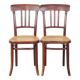 Set of 2 original vintage Thonet design bistro chairs with matte seats