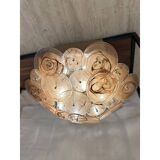 Contemporary Venied-Brown Disks Flush Mount
