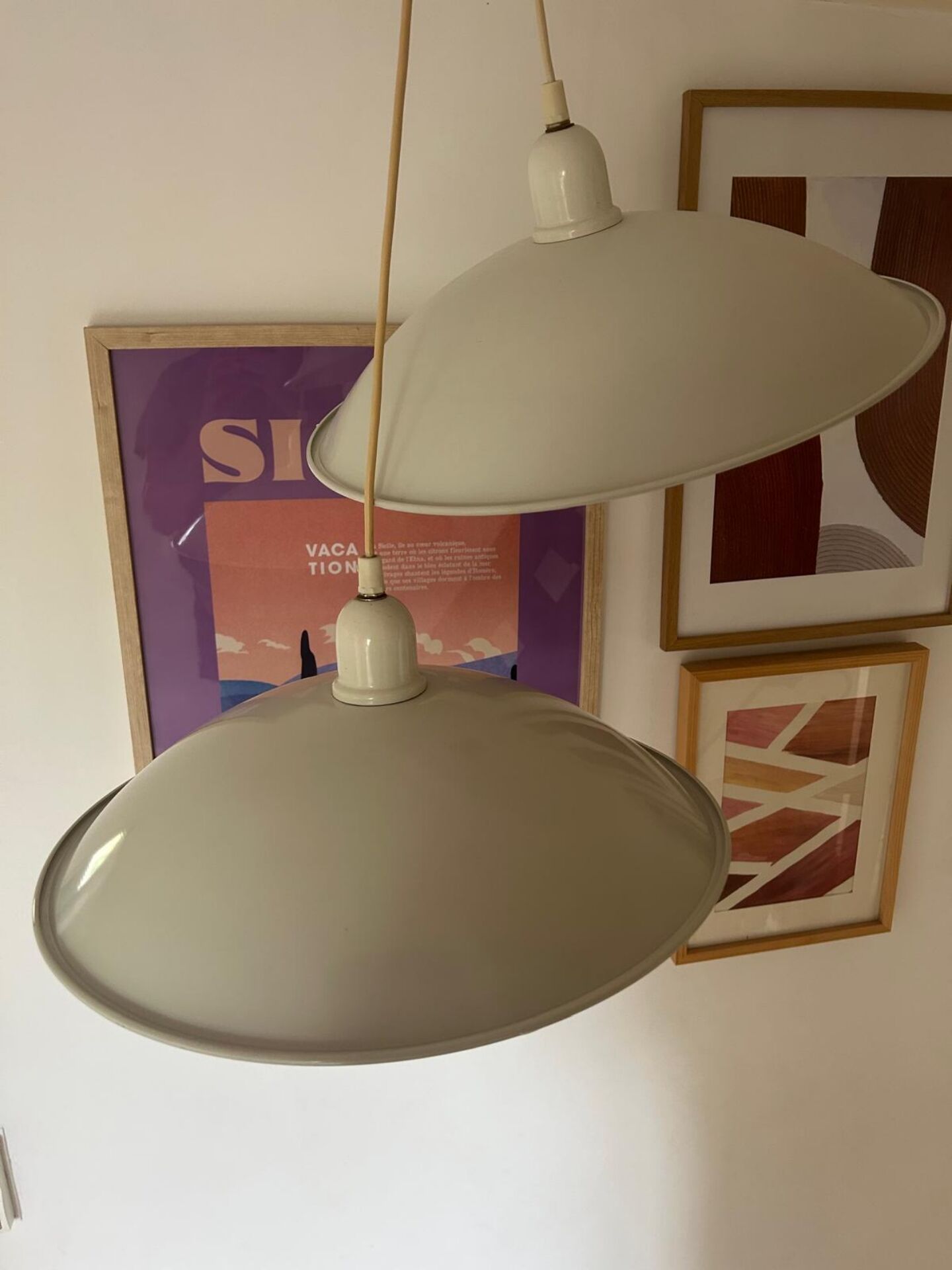 Lot de deux suspension vintage années 70