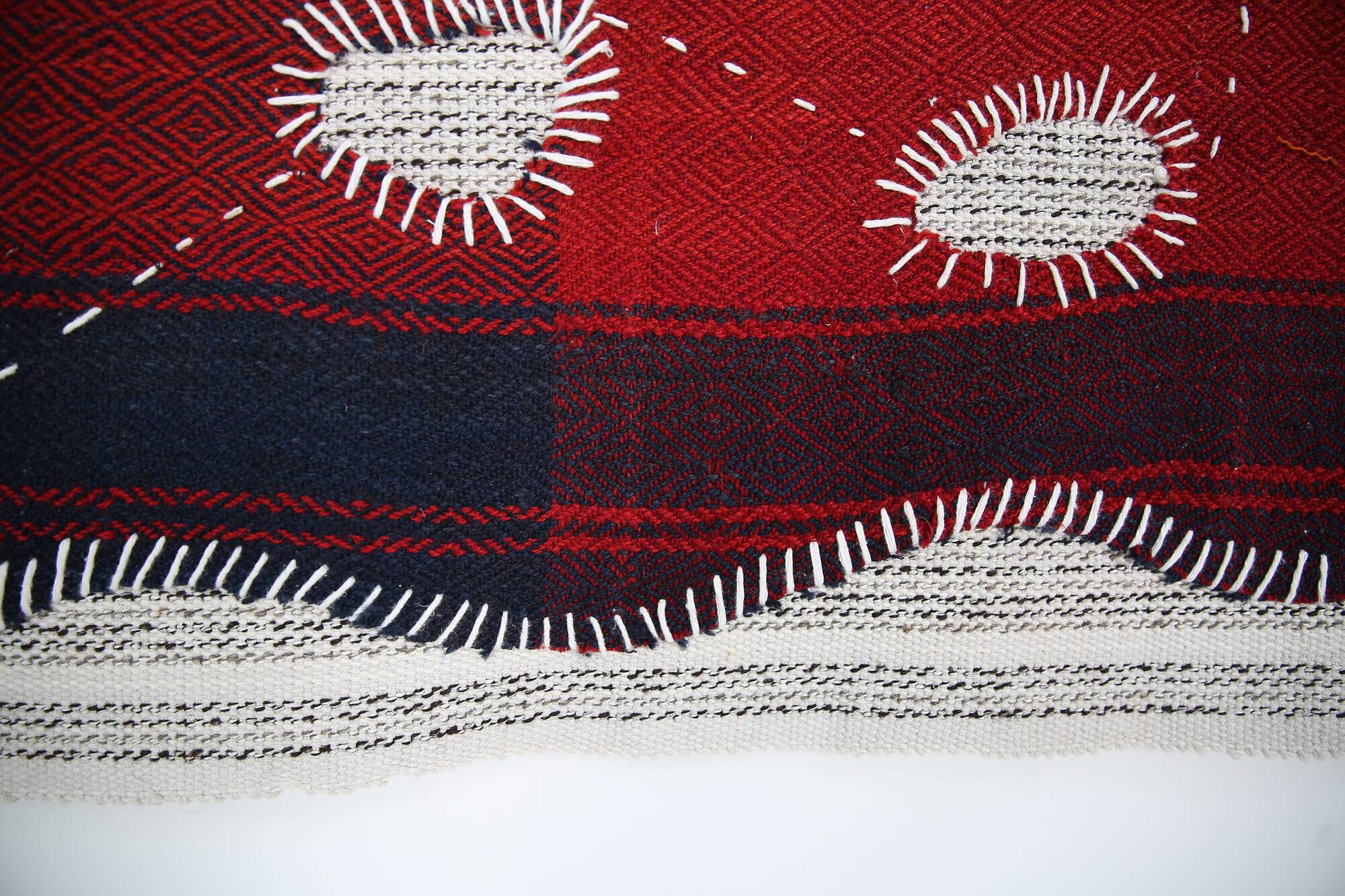 Hand Woven Tribal Wall Hangin, Boho Textile Art, 103x106 Cm