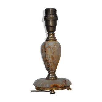 Pied de lampe en onyx et laiton années 60