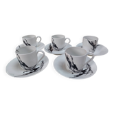 Vintage coffee service by Pierre Cardin in Limoges porcelain – 5 cups –