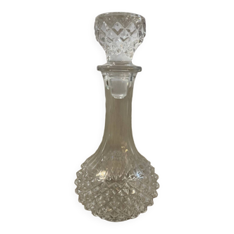 Chiseled glass carafe