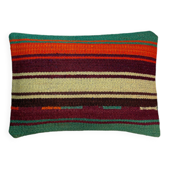 Vintage turkish kilim cushion cover, 30 x 50 cm