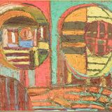 Huile sur toile "Humanoid" par Patrick BOUDON (1944-2019)